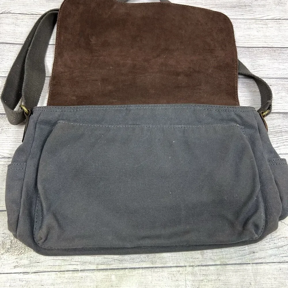 Patricia Nash Men's Leather Brown Blue Messenger Bag Travelers